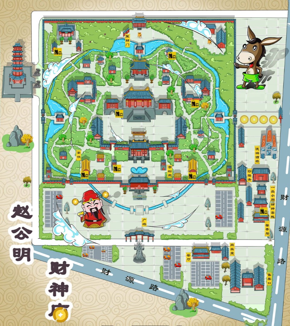 宁国寺庙类手绘地图